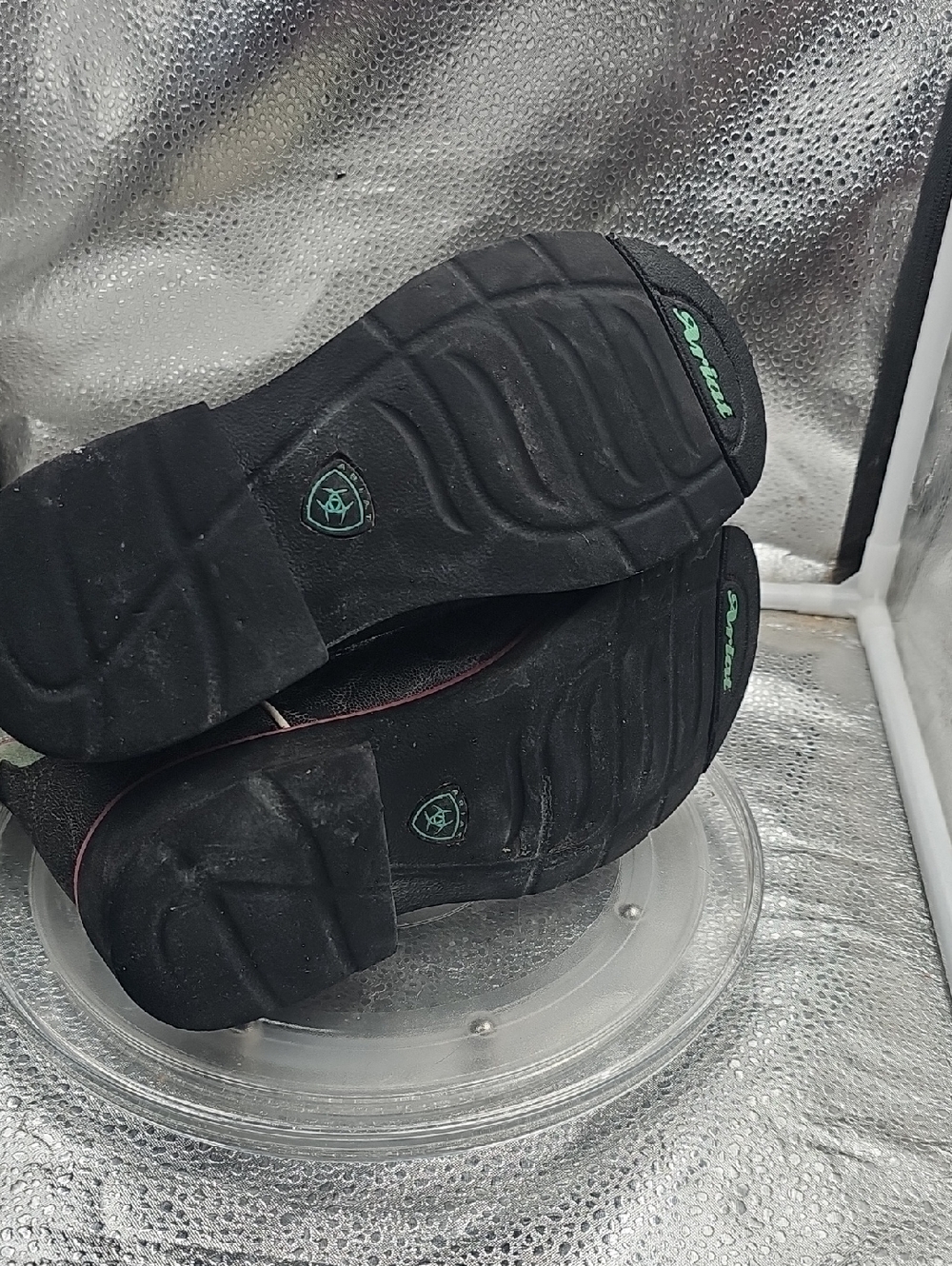 P Ariat Fatbaby Sheila Western Equestrian Boots charcoal green pink Sz 5 - Picture 5 of 5